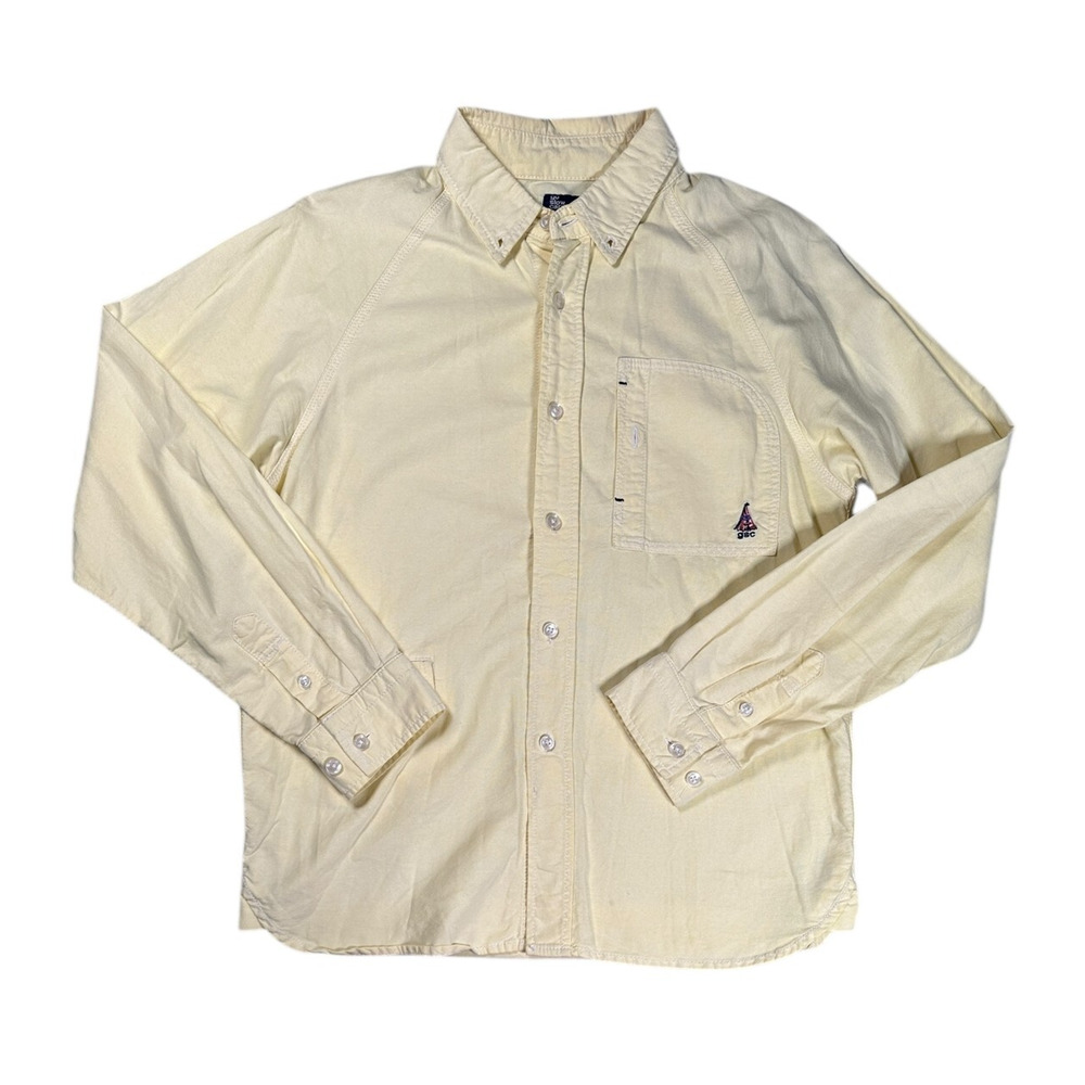 Go Slow Caravan Oxford Shirt Mens M Pale Yellow Japanese Streetwear Gorpcore